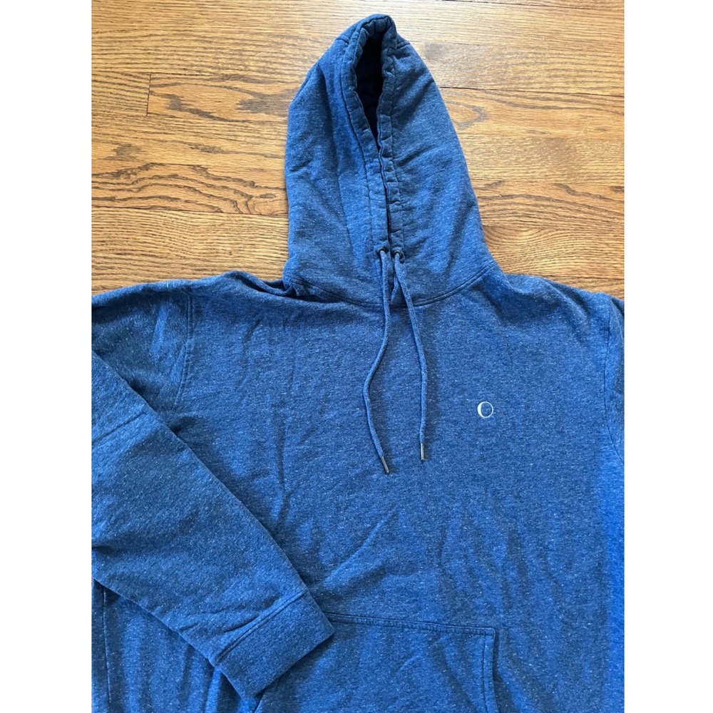 Peter Millar Mens XL Blue Heathered Cotton Modal Moon Logo Hoodie Sweatshirt